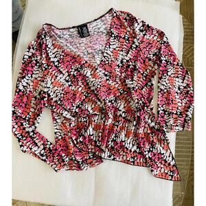 Mixit Stretch Women's Long Sleeve V-Neck Top, Size XL